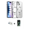 ieg™ iPhone 13 Kılıf Nova Işık Özel Seri - Şeffaf 360 Full Body Arka Koruyucu + Rainbow Kamera Lens Koruma Cam - MI