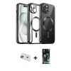ieg™ iPhone 13 Kılıf Nova Işık Özel Seri - Şeffaf 360 Full Body Arka Koruyucu + Rainbow Kamera Lens Koruma Cam - MI