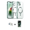 ieg™ iPhone 13 Kılıf Nova Işık Özel Seri - Şeffaf 360 Full Body Arka Koruyucu + Rainbow Kamera Lens Koruma Cam - MI