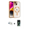 ieg™ iPhone 13 Kılıf Nova Işık Özel Seri - Şeffaf 360 Full Body Arka Koruyucu + Rainbow Kamera Lens Koruma Cam - MI