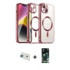 ieg™ iPhone 13 Kılıf Nova Işık Özel Seri - Şeffaf 360 Full Body Arka Koruyucu + Rainbow Kamera Lens Koruma Cam - MI