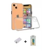 ieg™ iPhone 13 Mini Kılıf Nova Asil Özel Seri - Siyah Polymer Nano Ekran Koruyucu + Renkli Kamera Lens Koruma Cam - SI