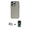 ieg™ iPhone 13 Pro Max Kılıf Ahenk Çizgi Prime - Şeffaf 360 Full Body Arka Koruyucu + Rainbow Kamera Lens Koruma Cam - MR