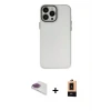 ieg™ iPhone 13 Pro Max Kılıf Ahenk Çizgi Prime - Şeffaf Maxco Cam Ekran Koruyucu + Pers Alüminyum Kamera Lens - GI