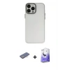 ieg™ iPhone 13 Pro Max Kılıf Ahenk Çizgi Prime - Siyah Bilvis 5in1 5D Magic Hayalet Cam Ekran Koruyucu + Renkli Kamera Lens Koruma Cam - MI