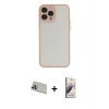ieg™ iPhone 13 Pro Max Kılıf Ahenk Çizgi Serisi - Siyah Bilvis 3D Mat Cam Ekran Koruyucu + Rainbow Kamera Lens Koruma Cam - MR