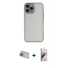 ieg™ iPhone 13 Pro Max Kılıf Ahenk Çizgi Serisi - Siyah Bilvis 3D Mat Cam Ekran Koruyucu + Rainbow Kamera Lens Koruma Cam - MR