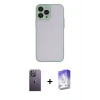 ieg™ iPhone 13 Pro Max Kılıf Ahenk Çizgi Serisi - Siyah Bilvis 5in1 3D Magic Cam Ekran Koruyucu + Neon Fosforlu Kamera Lens - BZ