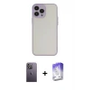 ieg™ iPhone 13 Pro Max Kılıf Ahenk Çizgi Serisi - Siyah Bilvis 5in1 3D Magic Cam Ekran Koruyucu + Neon Fosforlu Kamera Lens - BZ