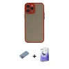 ieg™ iPhone 13 Pro Max Kılıf Ahenk Çizgi Serisi - Siyah Bilvis 5in1 5D Magic Hayalet Cam Ekran Koruyucu + Shine Kamera Lens Koruma Cam - PE