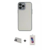 ieg™ iPhone 13 Pro Max Kılıf Ahenk Çizgi Serisi - Siyah Joko 5D Cam + Rainbow Kamera Lens Koruma Cam - MR