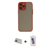 ieg™ iPhone 13 Pro Max Kılıf Ahenk Çizgi Serisi - Siyah Joko 5D Cam + Rainbow Kamera Lens Koruma Cam - MR
