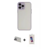 ieg™ iPhone 13 Pro Max Kılıf Ahenk Çizgi Serisi - Siyah Joko 5D Cam + Rainbow Kamera Lens Koruma Cam - MR