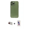 ieg™ iPhone 13 Pro Max Kılıf Ahenk Doku - Siyah Joko 5D Cam + Rainbow Kamera Lens Koruma Cam - KI