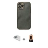 ieg™ iPhone 13 Pro Max Kılıf Ahenk Işık - Şeffaf Maxco Cam Ekran Koruyucu + Pers Alüminyum Kamera Lens - SABE