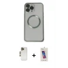ieg™ iPhone 13 Pro Max Kılıf Ahenk Işık Serisi - Siyah Joko 5D Cam + Shine Kamera Lens - GD