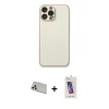 ieg™ iPhone 13 Pro Max Kılıf Ahenk Işık - Siyah Joko 5D Cam + Rainbow Kamera Lens Koruma Cam - BZ