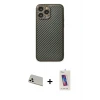 ieg™ iPhone 13 Pro Max Kılıf Ahenk Işık - Siyah Joko 5D Cam + Rainbow Kamera Lens Koruma Cam - BZ