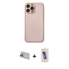 ieg™ iPhone 13 Pro Max Kılıf Ahenk Işık - Siyah Joko 5D Cam + Rainbow Kamera Lens Koruma Cam - BZ