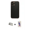 ieg™ iPhone 13 Pro Max Kılıf Ahenk Işık - Siyah Joko 5D Cam + Rainbow Kamera Lens Koruma Cam - BZ