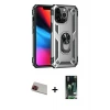ieg™ iPhone 13 Pro Max Kılıf Ahenk Klasik Koleksiyonu - Şeffaf 360 Full Body Arka Koruyucu + Rainbow Kamera Lens Koruma Cam - KI