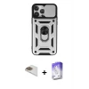 ieg™ iPhone 13 Pro Max Kılıf Ahenk Klasik - Siyah Bilvis 5in1 3D Magic Cam Ekran Koruyucu + Pers Alüminyum Kamera Lens - GD