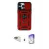 ieg™ iPhone 13 Pro Max Kılıf Ahenk Klasik - Siyah Bilvis 5in1 3D Magic Cam Ekran Koruyucu + Pers Alüminyum Kamera Lens - GD