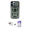 ieg™ iPhone 13 Pro Max Kılıf Ahenk Klasik - Siyah Bilvis 5in1 3D Magic Cam Ekran Koruyucu + Pers Alüminyum Kamera Lens - GD