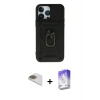 ieg™ iPhone 13 Pro Max Kılıf Ahenk Klasik - Siyah Bilvis 5in1 3D Magic Cam Ekran Koruyucu + Pers Alüminyum Kamera Lens - GD