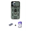 ieg™ iPhone 13 Pro Max Kılıf Ahenk Klasik - Siyah Bilvis 5in1 3D Magic Cam Ekran Koruyucu + Renkli Kamera Lens Koruma Cam - MI