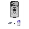 ieg™ iPhone 13 Pro Max Kılıf Ahenk Klasik - Siyah Bilvis 5in1 3D Magic Cam Ekran Koruyucu + Renkli Kamera Lens Koruma Cam - MI