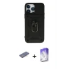ieg™ iPhone 13 Pro Max Kılıf Ahenk Klasik - Siyah Bilvis 5in1 3D Magic Cam Ekran Koruyucu + Renkli Kamera Lens Koruma Cam - MI