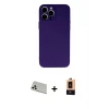 ieg™ iPhone 13 Pro Max Kılıf Ahenk Serisi - Şeffaf Maxco Cam Ekran Koruyucu + Rainbow Kamera Lens Koruma Cam - BZ