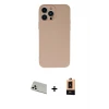 ieg™ iPhone 13 Pro Max Kılıf Ahenk Serisi - Şeffaf Maxco Cam Ekran Koruyucu + Rainbow Kamera Lens Koruma Cam - BZ