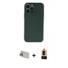 ieg™ iPhone 13 Pro Max Kılıf Ahenk Serisi - Şeffaf Maxco Cam Ekran Koruyucu + Rainbow Kamera Lens Koruma Cam - BZ