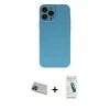 ieg™ iPhone 13 Pro Max Kılıf Ahenk Serisi - Şeffaf Pasifik Cam Ekran Koruyucu + Rainbow Kamera Lens Koruma Cam - MI