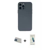 ieg™ iPhone 13 Pro Max Kılıf Ahenk Serisi - Şeffaf Pasifik Cam Ekran Koruyucu + Rainbow Kamera Lens Koruma Cam - MI