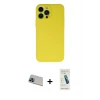 ieg™ iPhone 13 Pro Max Kılıf Ahenk Serisi - Şeffaf Pasifik Cam Ekran Koruyucu + Rainbow Kamera Lens Koruma Cam - MI