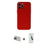 ieg™ iPhone 13 Pro Max Kılıf Ahenk Serisi - Şeffaf Pasifik Cam Ekran Koruyucu + Rainbow Kamera Lens Koruma Cam - MI