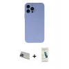 ieg™ iPhone 13 Pro Max Kılıf Ahenk Serisi - Şeffaf Pasifik Cam Ekran Koruyucu + Rainbow Kamera Lens Koruma Cam - MI