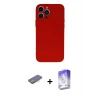 ieg™ iPhone 13 Pro Max Kılıf Ahenk Serisi - Siyah Bilvis 5in1 3D Magic Cam Ekran Koruyucu + Renkli Kamera Lens Koruma Cam - PE