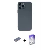 ieg™ iPhone 13 Pro Max Kılıf Ahenk Serisi - Siyah Bilvis 5in1 3D Magic Cam Ekran Koruyucu + Renkli Kamera Lens Koruma Cam - PE