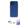 ieg™ iPhone 13 Pro Max Kılıf Ahenk Serisi - Siyah Bilvis 5in1 5D Magic Hayalet Cam Ekran Koruyucu + Pers Alüminyum Kamera Lens - SABE