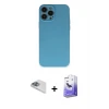 ieg™ iPhone 13 Pro Max Kılıf Ahenk Serisi - Siyah Bilvis 5in1 5D Magic Hayalet Cam Ekran Koruyucu + Pers Alüminyum Kamera Lens - SABE
