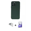ieg™ iPhone 13 Pro Max Kılıf Ahenk Serisi - Siyah Bilvis 5in1 5D Magic Hayalet Cam Ekran Koruyucu + Pers Alüminyum Kamera Lens - SABE