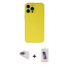 ieg™ iPhone 13 Pro Max Kılıf Ahenk Serisi - Siyah Joko 5D Cam + Pers Alüminyum Kamera Lens - GI