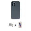 ieg™ iPhone 13 Pro Max Kılıf Ahenk Serisi - Siyah Joko 5D Cam + Rainbow Kamera Lens Koruma Cam - MR