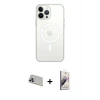 ieg™ iPhone 13 Pro Max Kılıf Ahenk Yansıma Prime - Siyah Bilvis 3D Mat Cam Ekran Koruyucu + Rainbow Kamera Lens Koruma Cam - MR