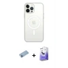 ieg™ iPhone 13 Pro Max Kılıf Ahenk Yansıma Prime - Siyah Bilvis 5in1 5D Magic Hayalet Cam Ekran Koruyucu + Shine Kamera Lens Koruma Cam - MI