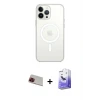ieg™ iPhone 13 Pro Max Kılıf Ahenk Yansıma Prime - Siyah Bilvis 5in1 5D Magic Hayalet Cam Ekran Koruyucu + Rainbow Kamera Lens Koruma Cam - KI